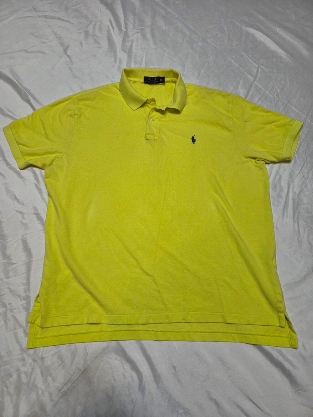 Ralph Lauren Yellow Polo with Navy Pony Embroidery